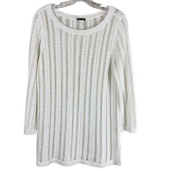 Talbots Sweaters - Talbots White 3/4 Sleeve‎ Sweater Boat Neck Size Medium